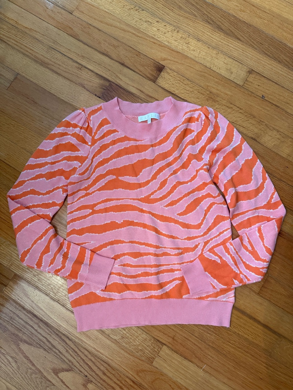 Pink & Orange Zebra-Print Women's Sweaterby Karlie